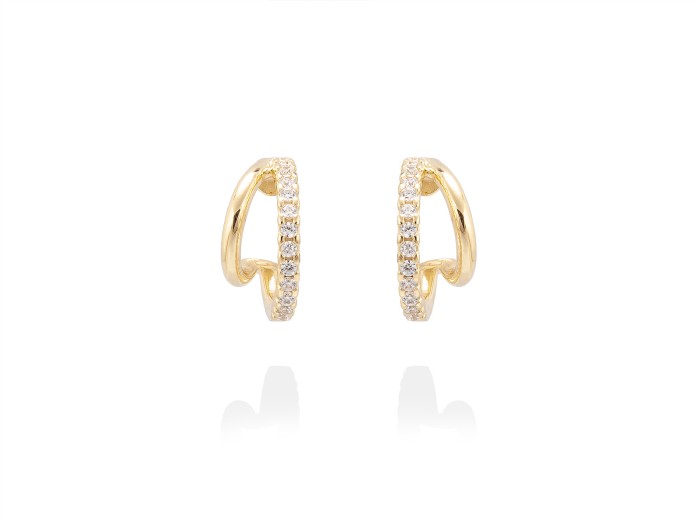 Earrings BARI  in golden silver