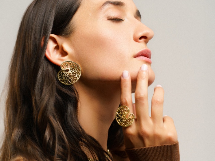 Earrings HIGH LINE max in golden silver