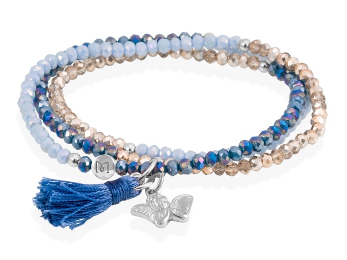 Armband ZEN Blau in silber rose vergoldet