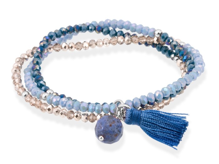 Armband ZEN Blau in silber rose vergoldet
