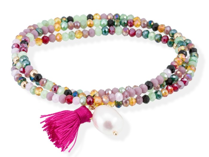 Bracelet ZEN Pink in rose silver