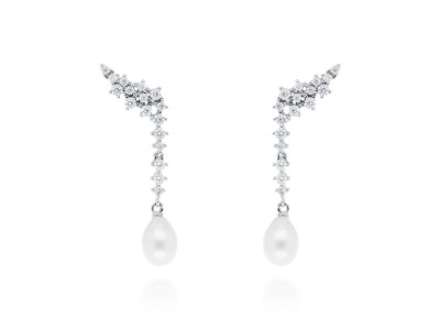 Earrings ELLA pearl in silver