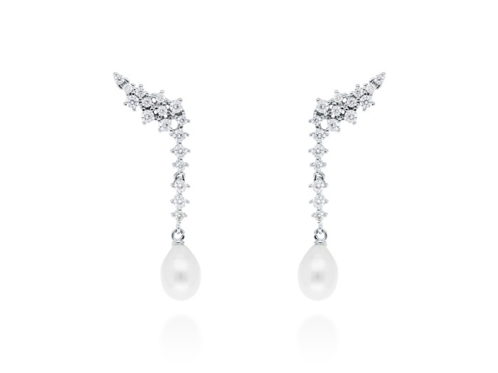 Earrings ELLA pearl in silver