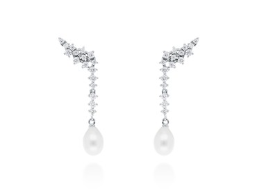 Earrings ELLA pearl in silver