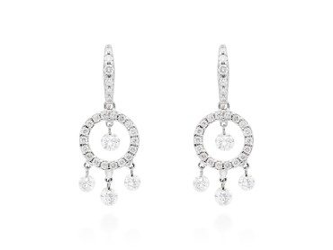 Earrings   in 18kt white Gold and diamonds