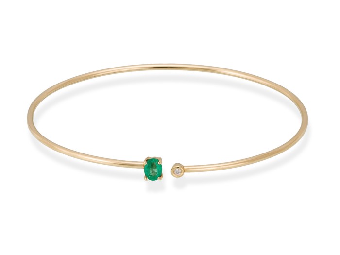 Pulsera rígida en Oro 18Kt. y diamantes