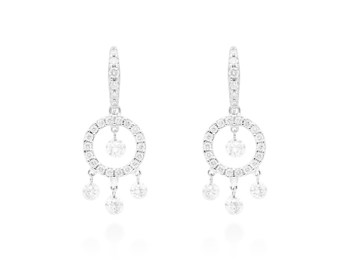 Earrings   in 18kt white Gold and diamonds