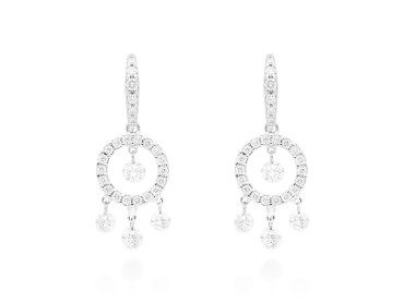 Earrings   in 18kt white Gold and diamonds