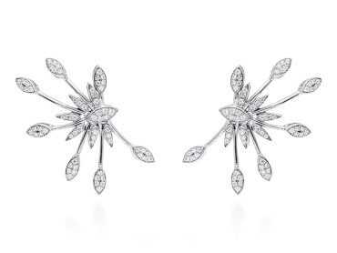 Pendientes de plata trepador con circonita blanca. FIREWORK
