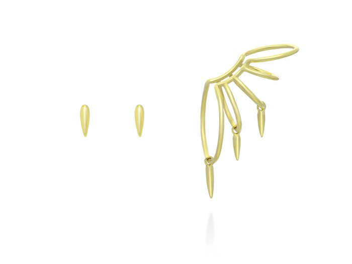 Earcuff Link XL  in golden silver