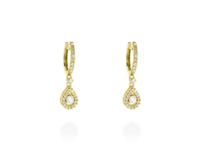 Pendientes aro de oro y diamantes