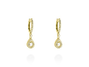 Pendientes aro de oro y diamantes