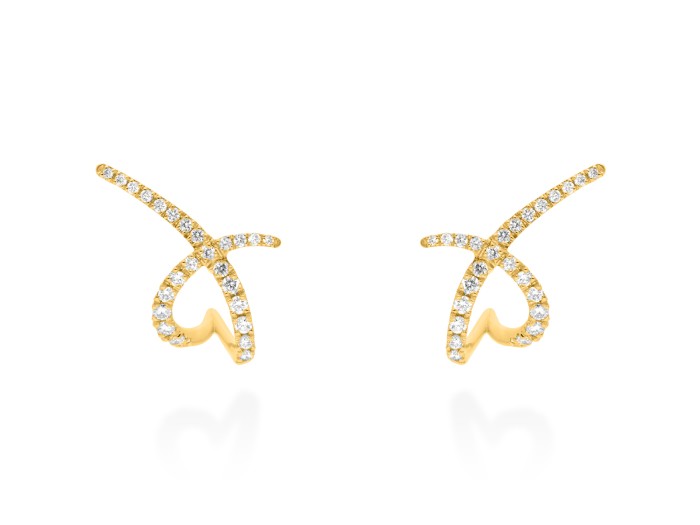 Pendientes de oro con diamantes trepadores