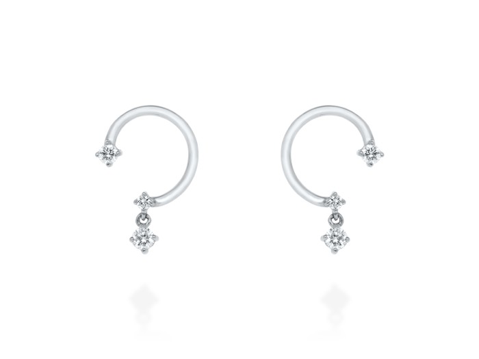 Pendientes de oro y diamantes en aro