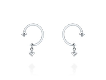 Pendientes de oro y diamantes en aro