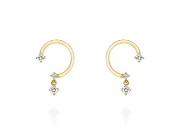 Pendientes de oro y diamantes en aro