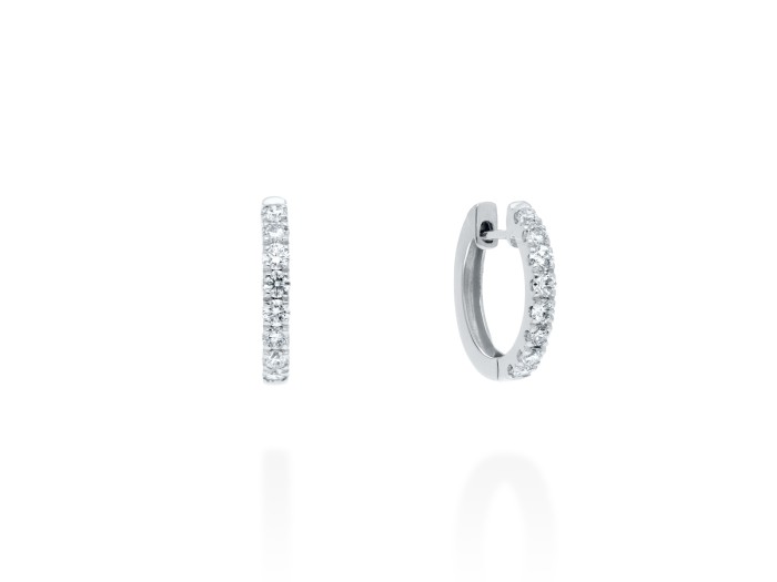 Pendientes de oro criolla pequeños con diamantes