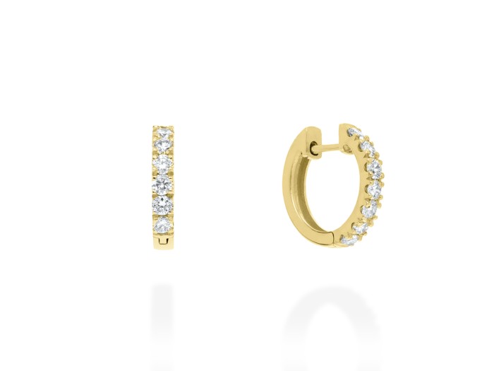 Pendientes de oro criolla grandes con diamantes