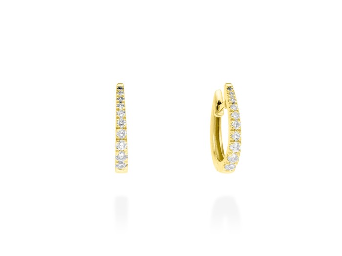 Pendientes de oro criolla con diamantes