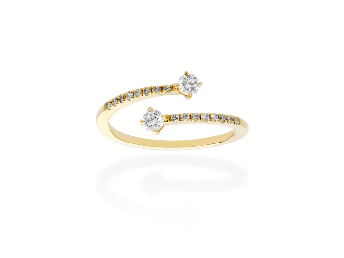 Anillo de oro con diamantes Tu y yo