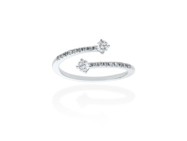 Anillo de oro con diamantes Tu y yo