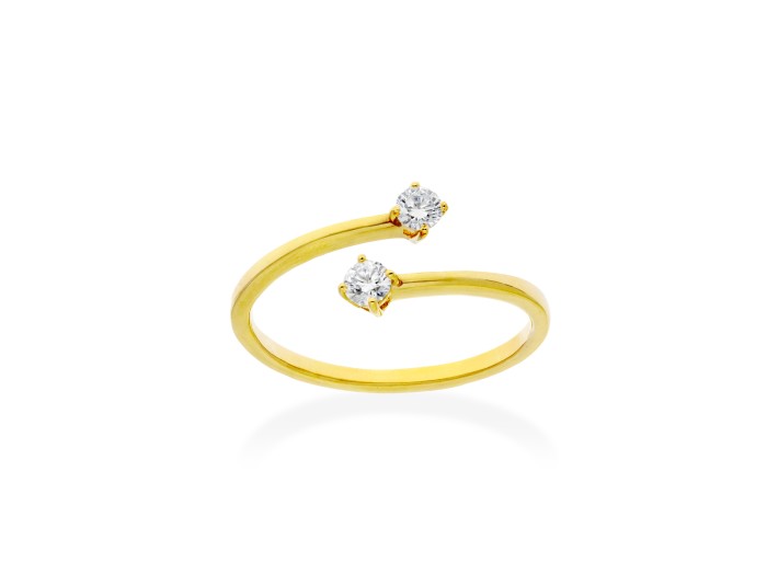 Anillo de oro y diamantes tu y yo