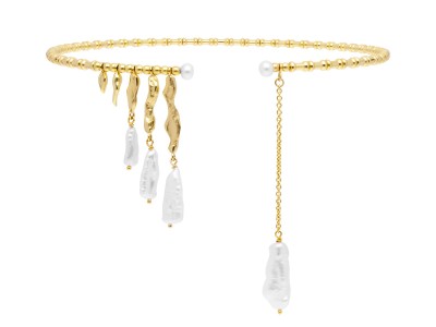 Silberne Gargantilla mit Perlen. TSURU