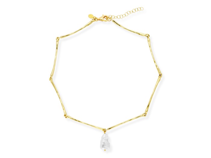 Gargantilla de plata con perlas