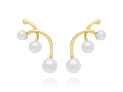Pendientes de plata con perlas trepadores. YI
