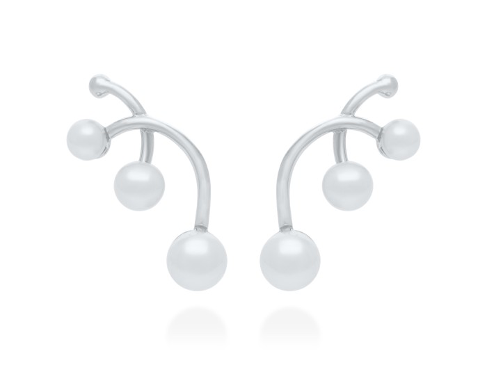 Pendientes de plata con perlas trepadores