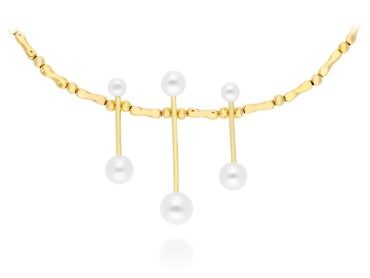 Choker YOSHU de plata con perlas
