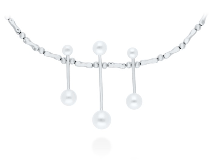 Choker YOSHU de plata con perlas