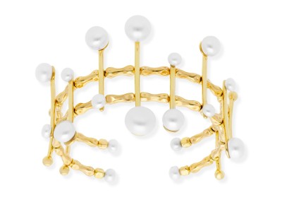 Brazalete de plata y perlas