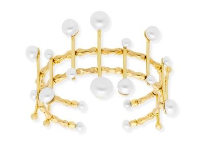 Brazalete de plata y perlas