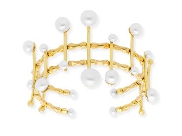 Brazalete de plata y perlas