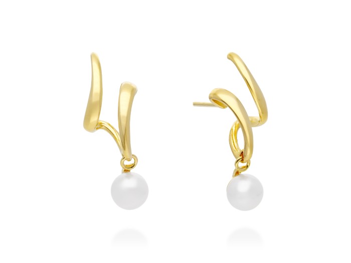 Pendientes de plata y perla trapadores