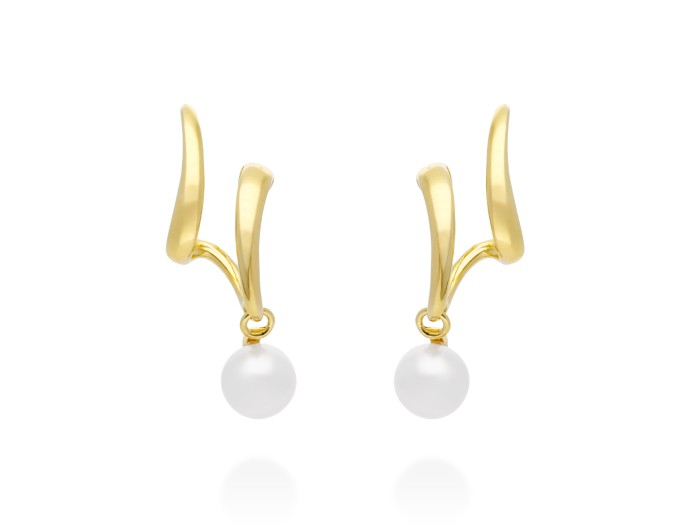 Pendientes de plata y perla trapadores