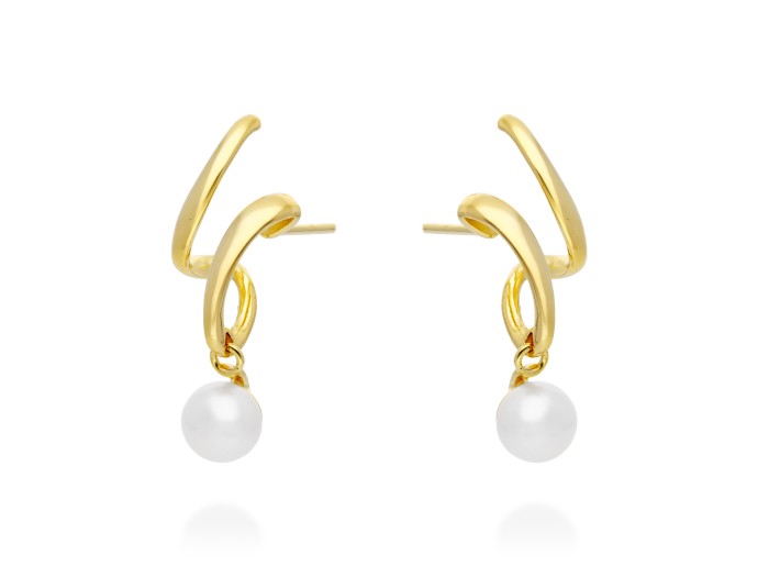 Pendientes de plata y perla trapadores