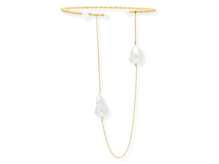 Gargantilla de plata con dos perlas