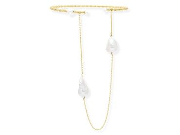 Gargantilla de plata con dos perlas