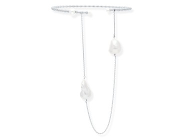 Gargantilla de plata con dos perlas