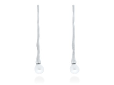 Pendientes de plata con perla largos