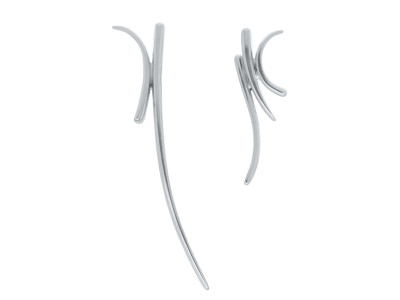 Pendientes de plata largos asimétricos