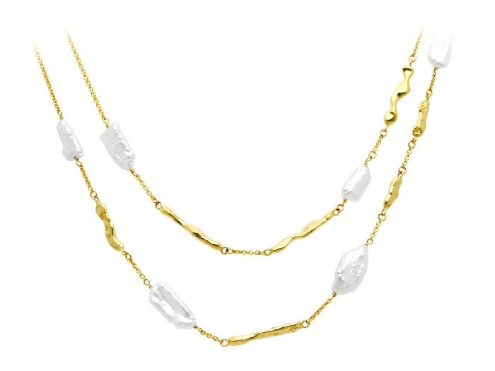 Gargantilla TSURU de plata con perlas