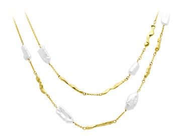 Gargantilla TSURU de plata con perlas