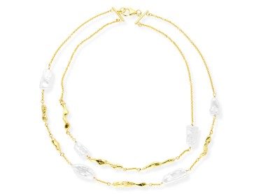 Gargantilla TSURU de plata con perlas