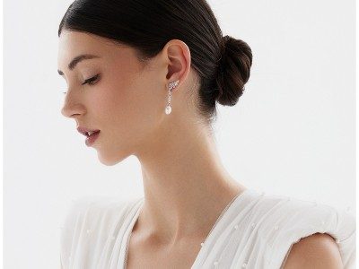 Earrings ELLA pearl in silver