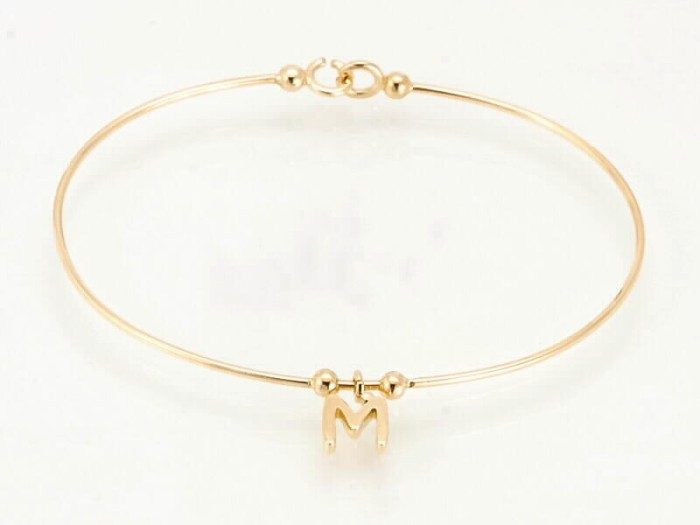 Pulsera letra M en Oro amarillo 18Kt