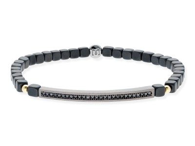 Pulsera de plata con diamantes negros