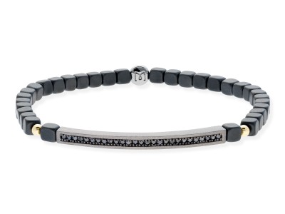 Silberarmband mit schwarzen Diamanten